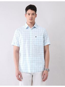 AD By Arvind - Blue Modern Slim Fit Tartan Checked Shirt