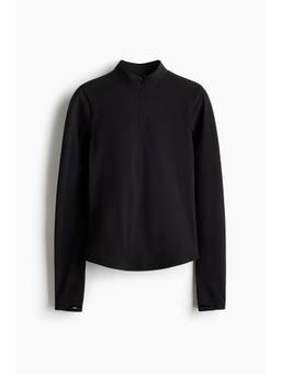 H&M MOVE - Women Black Warming Zip-Top Sports Top with Soft move