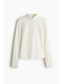 H&M - Women White Warming Zip-Top Sports Top with Soft move