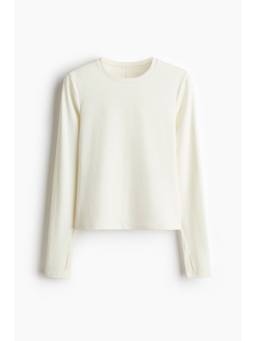 H&M - Women White Slim Fit Long-Sleeved Sports Top with Soft move