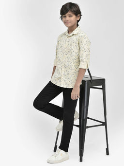 CRIMSOUNE CLUB - Boy Floral Beige Shirt