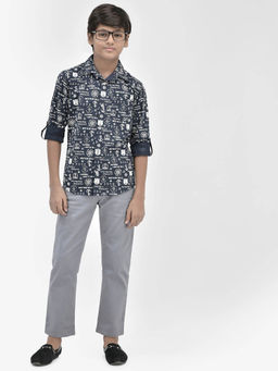 CRIMSOUNE CLUB - Boy Graphic Navy Blue Shirt