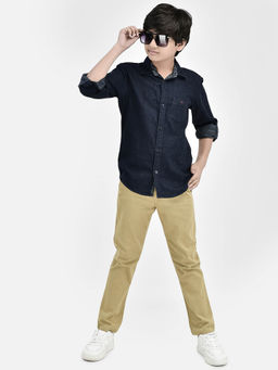 CRIMSOUNE CLUB - Boy Jacquard Beige Trouser