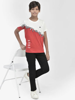 CRIMSOUNE CLUB - Boy Color Block Red T-Shirt