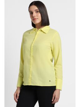 Allen Solly - Women Yellow Solid Long Sleeves Shirt