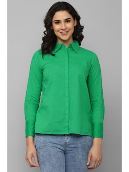 Allen Solly - Women Green Solid Long Sleeves Shirt