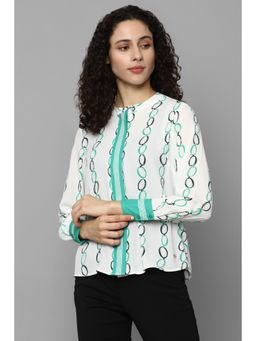 Allen Solly - Women White Print Long Sleeves Shirt