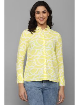 Allen Solly - Women Yellow Print Long Sleeves Shirt