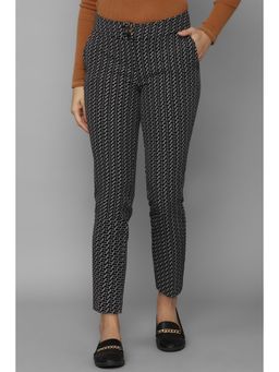 Allen Solly - Women Black Regular Fit Print Casual Trousers