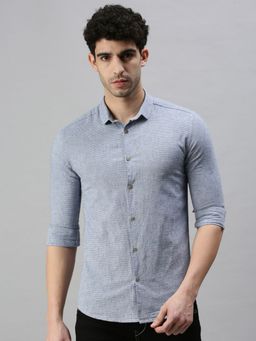 SHOWOFFFF - Men's Casual Cotton Striped Shirts-blue