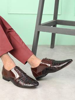 Pelle Albero - Wine Men Cherry Colour Leather Derbies