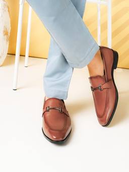 Pelle Albero - Tan Men's Cognac Leather Formal Loafers