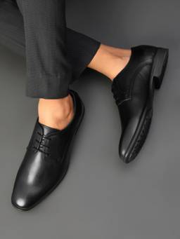 Pelle Albero - Men's Formal Comfortable Black Derbies