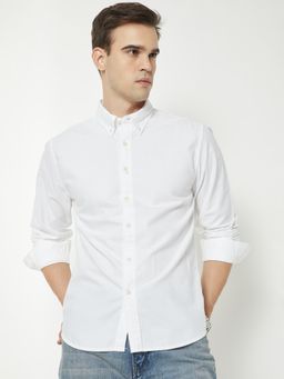 max - Men White Pure Cotton Regular Fit Shirt