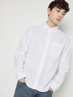 max - Men White Pure Cotton Comfortable Fit Shirt