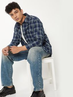 max - Men Indigo Pure Cotton Regular Fit Shirt