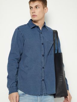 max - Men Indigo Pure Cotton Comfortable Fit Shirt