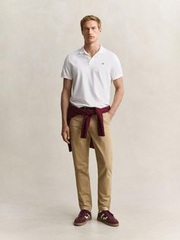 GANT - Men White Cotton Regular Fit Polo T-Shirt