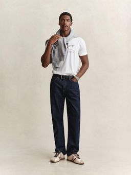 GANT - Men White Cotton Regular Fit T-Shirt