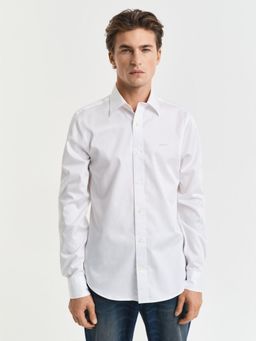 GANT - Men White Cotton Slim Fit Shirt