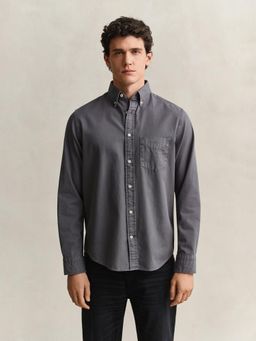 GANT - Men Grey Cotton Regular Fit Shirt