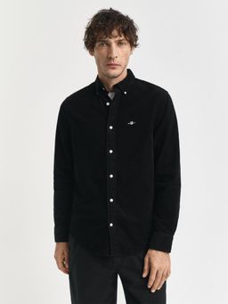 GANT - Men Black Cotton Regular Fit Shirt