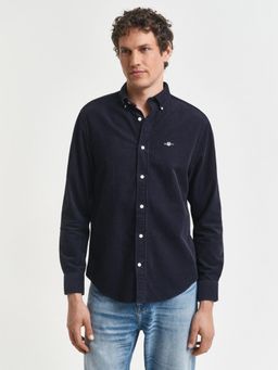 GANT - Men Navy Blue Cotton Regular Fit Shirt