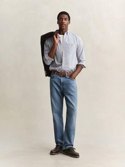 GANT - Men Blue Cotton Regular Fit Shirt