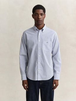 GANT - Men Blue Cotton Regular Fit Shirt