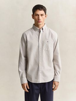 GANT - Men Beige Cotton Regular Fit Shirt