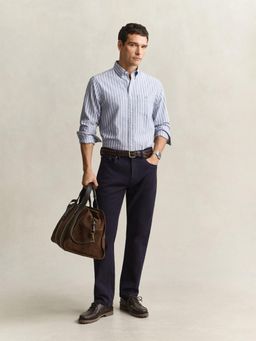 GANT - Men Blue Cotton Regular Fit Shirt