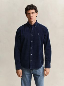GANT - Men Navy Blue Cotton Regular Fit Shirt