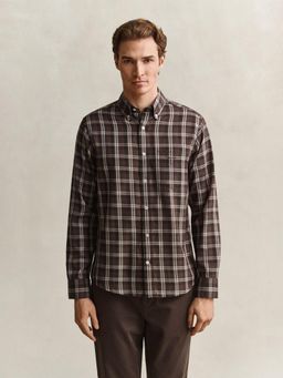 GANT - Men Brown Lyocell Regular Fit Shirt