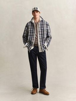GANT - Men Navy Blue Cotton Regular Fit Shirt