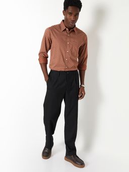 max - Men Rust Pure Cotton Slim Fit Shirt