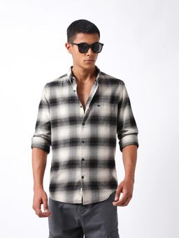 The Bear House - Men Grey Cotton Slim Fit Shirt