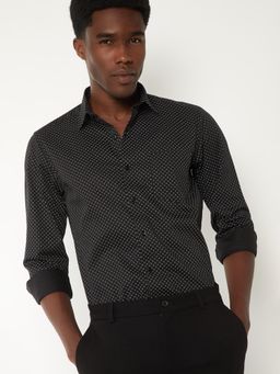 max - Men Black Pure Cotton Slim Fit Shirt