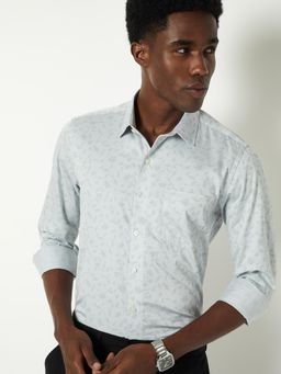 max - Men Grey Pure Cotton Slim Fit Shirt