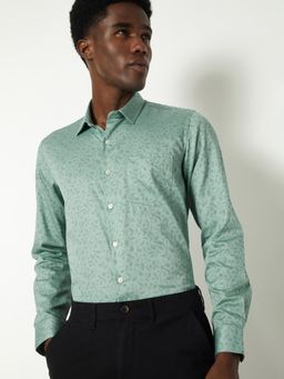 max - Men Green Pure Cotton Slim Fit Shirt