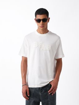 The Bear House - Men Off White Cotton Regular Fit T-Shirt