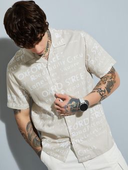 max - Men Beige Pure Cotton Regular Fit Shirt