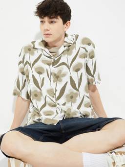 max - Men Beige Viscose Blend Comfortable Fit Shirt