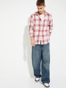 max - Men Red Pure Cotton Comfortable Fit Shirt
