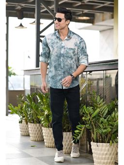 Hatheli - Grey Tie Dye Cotton Shirt