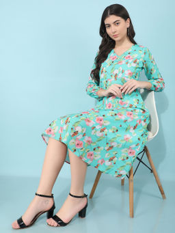 CRIMSOUNE CLUB - Women's Floral Knee Length Dress