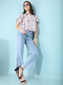 CRIMSOUNE CLUB - Women Purple Floral Printed Top