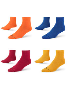 Dynamocks - Solid Men Ankle Length Socks - Free Size - Pack of 4 Pairs