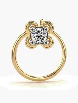 Valanova - Sterling Silver Yellow Gold Plated and Certified Lab Grown Diamond 0.05Cts Nose Pin