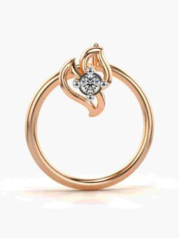 Valanova - Sterling Silver Rose Gold Plated and Certified Lab Grown Diamond 0.01Cts Nose Pin