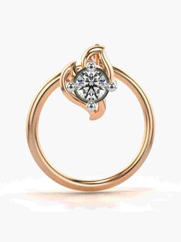 Valanova - Sterling Silver Rose Gold Plated and Certified Lab Grown Diamond 0.03Cts Nose Pin